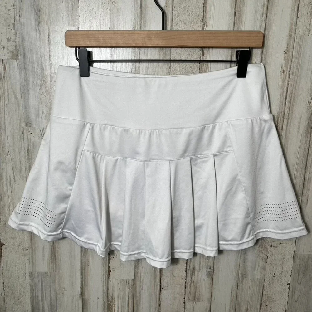 Zyia White‎ Active Tennis Pleated Chill Clubhouse Skort Womens Size Large